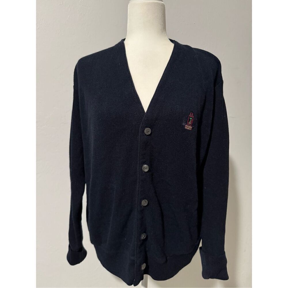 Izod Locast vintage blue sweater cardigan L